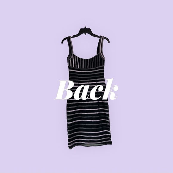 JS Collections Black Silver Lavender Wide Strap Cocktail Dress Size 2 - Picture 5 of 10